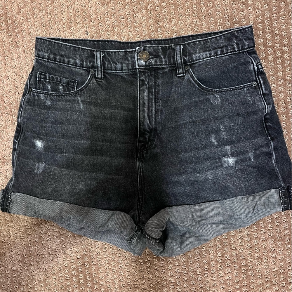BDG Black Jean Shorts: Mom High-Rise